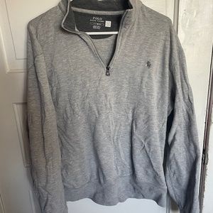 Mens polo grey pullover quarter zip size large